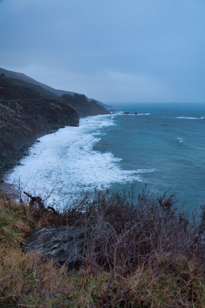 A windy night in Big Sur, California